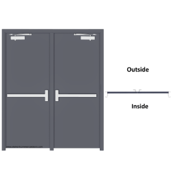Both Doors Active - Rim Exit Devices w/ Mullion